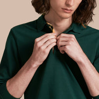 RACING GREEN Polo à manches longues avec patte à motif check