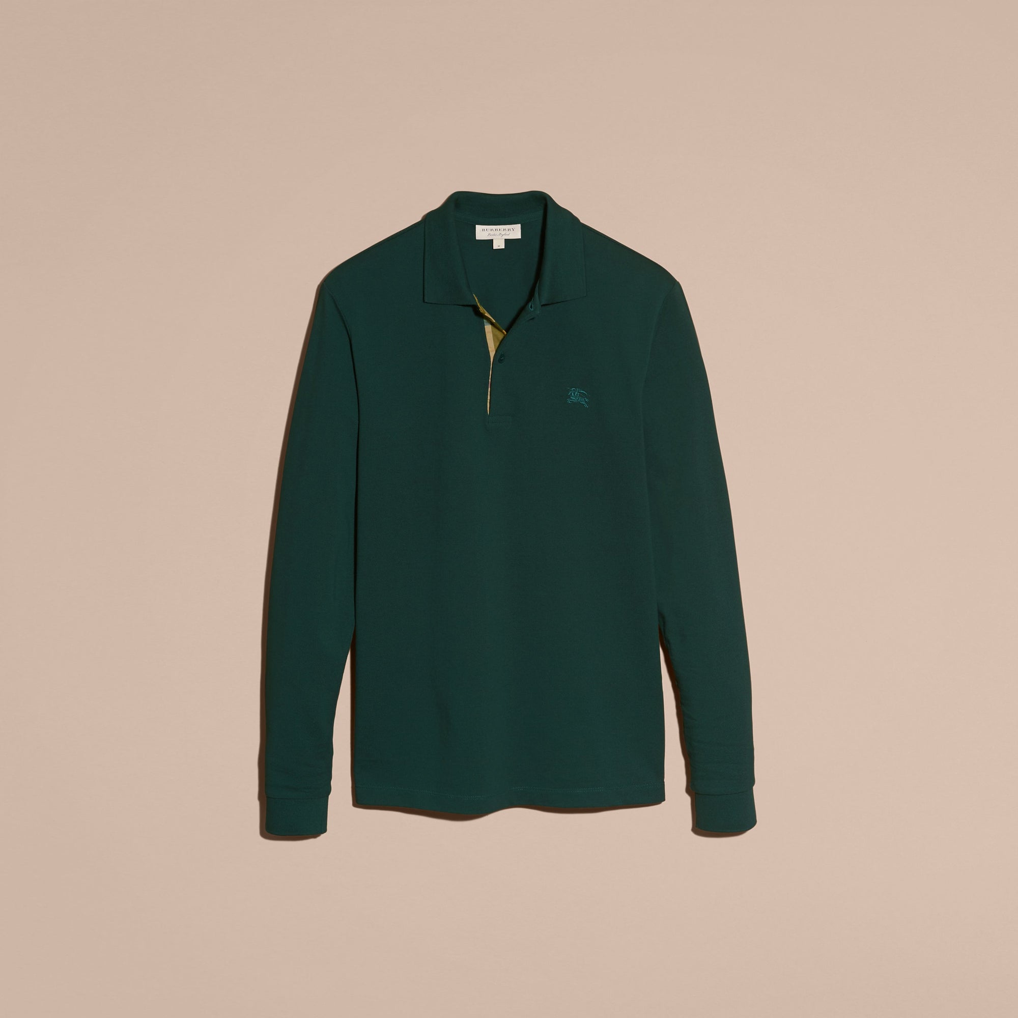 RACING GREEN Polo à manches longues avec patte à motif check