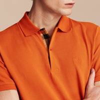 CLEMENTINE Polo en piqué de coton avec patte à motif check