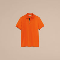 CLEMENTINE Polo en piqué de coton avec patte à motif check
