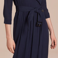 NAVY Robe trench en soie