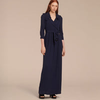 NAVY Robe trench en soie