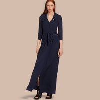 NAVY Robe trench en soie