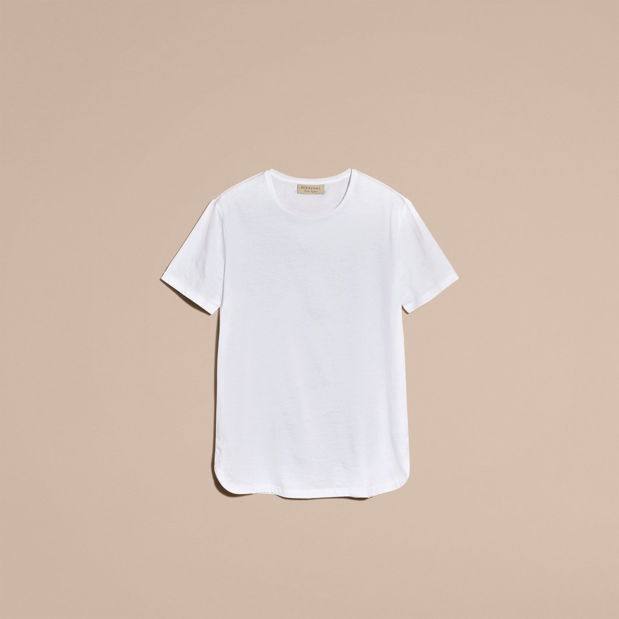 WHITE T-shirt à col ras du cou en coton