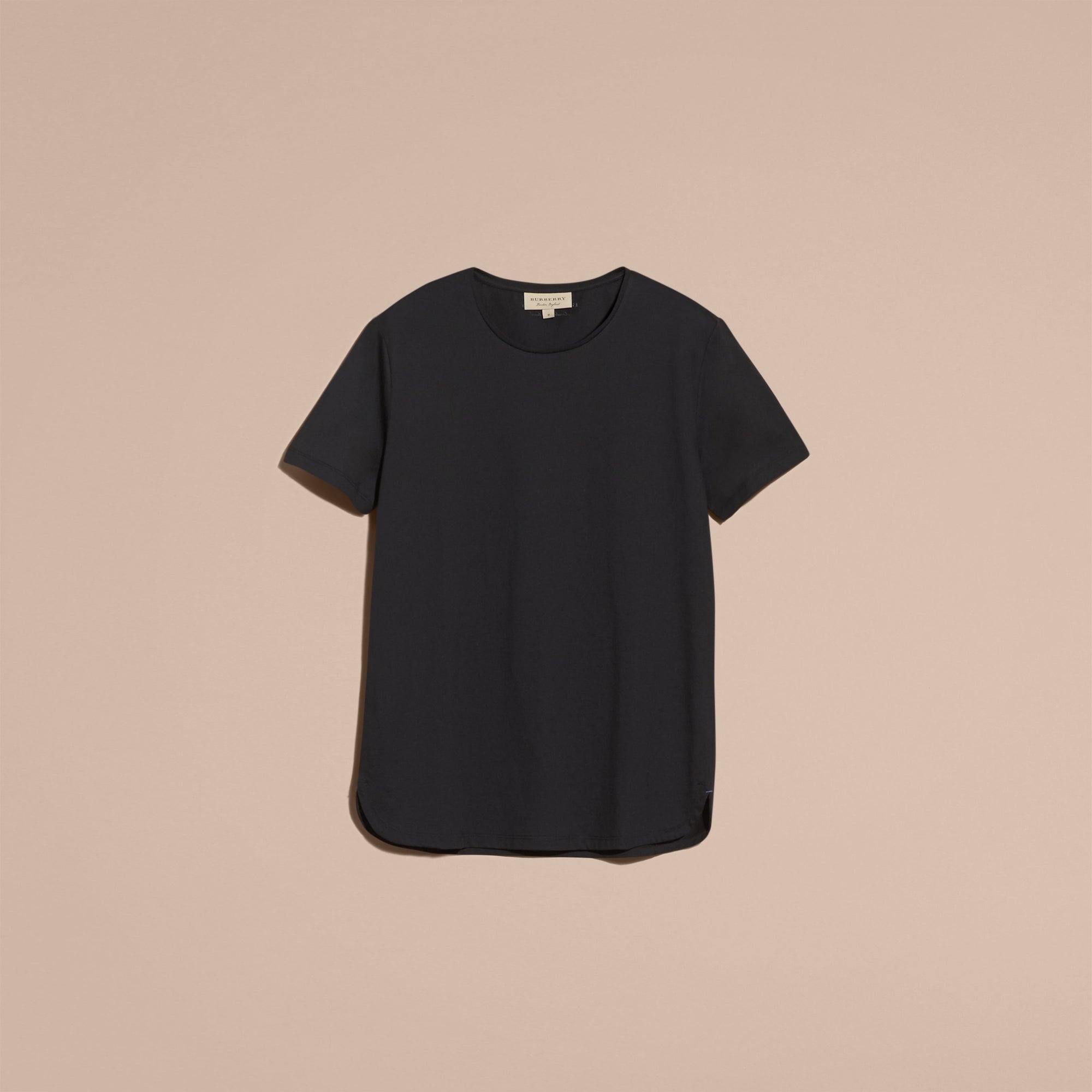BLACK T-shirt à col ras du cou en coton