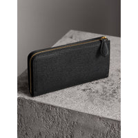 BLACK Portefeuille zippé en cuir grainé