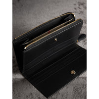 BLACK Portefeuille zippé en cuir grainé