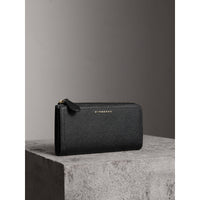 BLACK Portefeuille zippé en cuir grainé