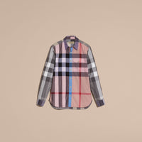 ASH ROSE Chemise en popeline de coton à motif check