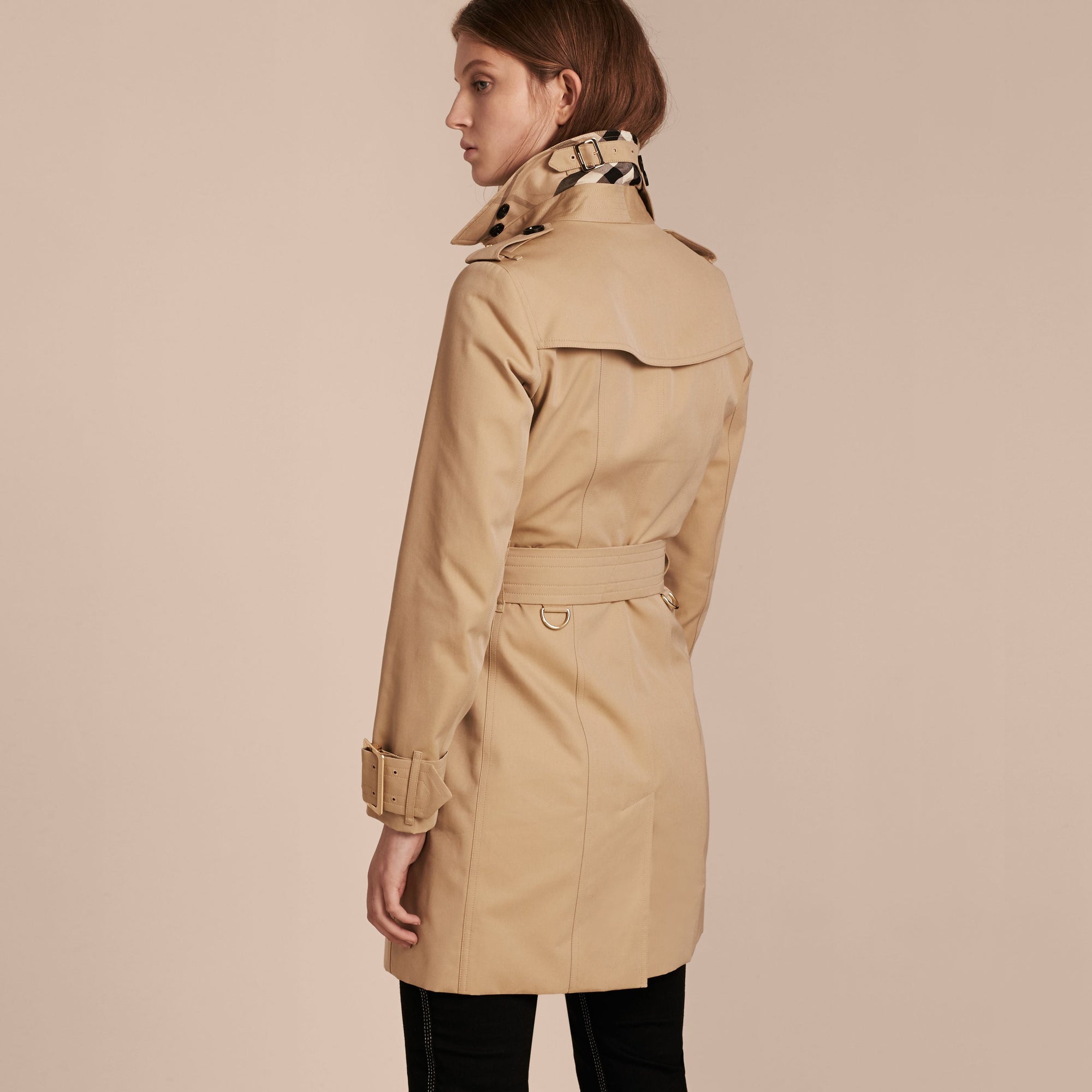 HONEY Trench-coat en gabardine de coton avec boucles oversize