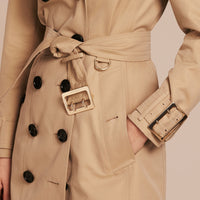 HONEY Trench-coat en gabardine de coton avec boucles oversize