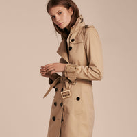 HONEY Trench-coat en gabardine de coton avec boucles oversize