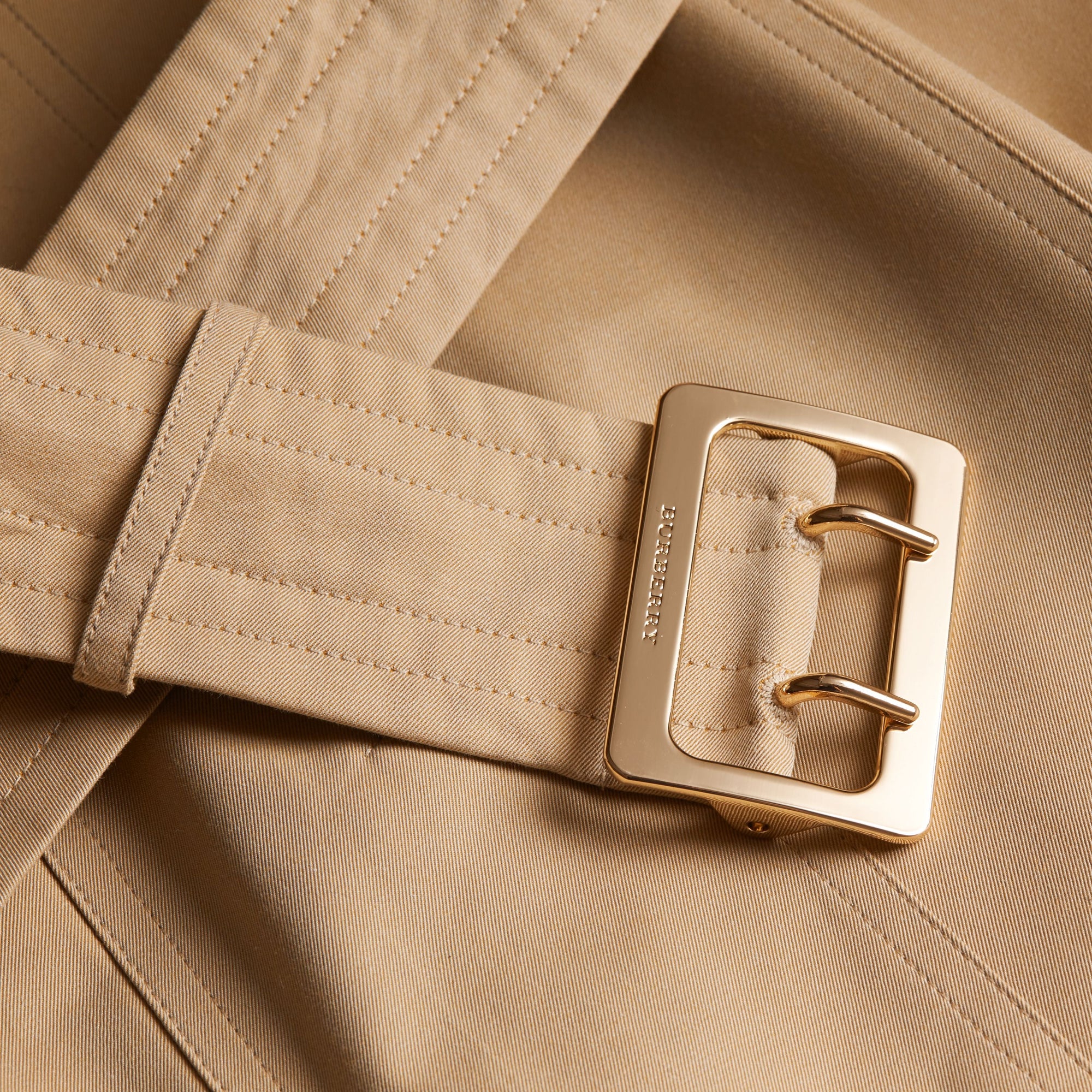 HONEY Trench-coat en gabardine de coton avec boucles oversize