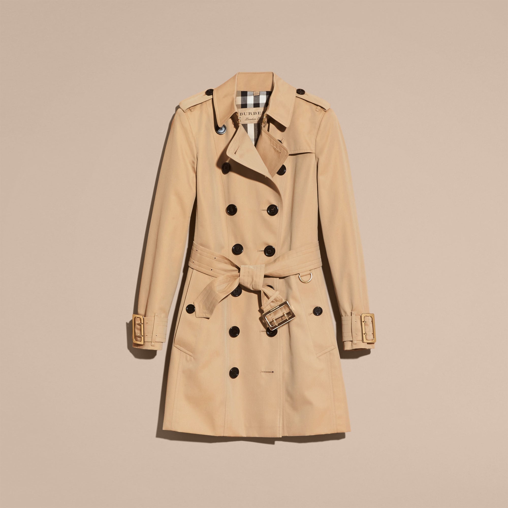 HONEY Trench-coat en gabardine de coton avec boucles oversize
