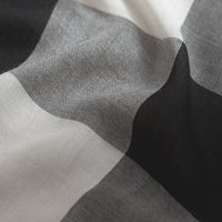 MID GREY Grand carré léger en modal, soie et laine à motif check