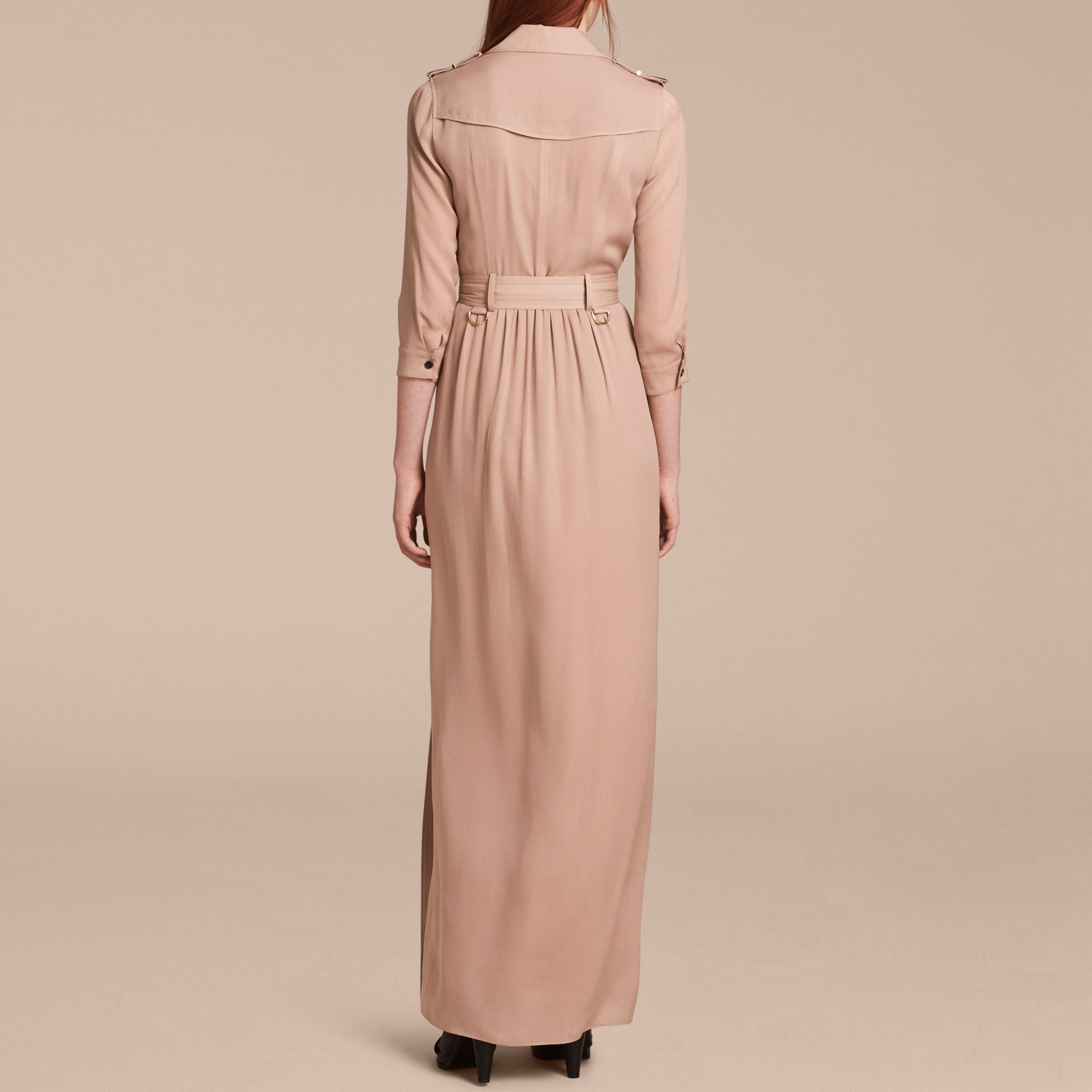 Robe trench en soie - Nude