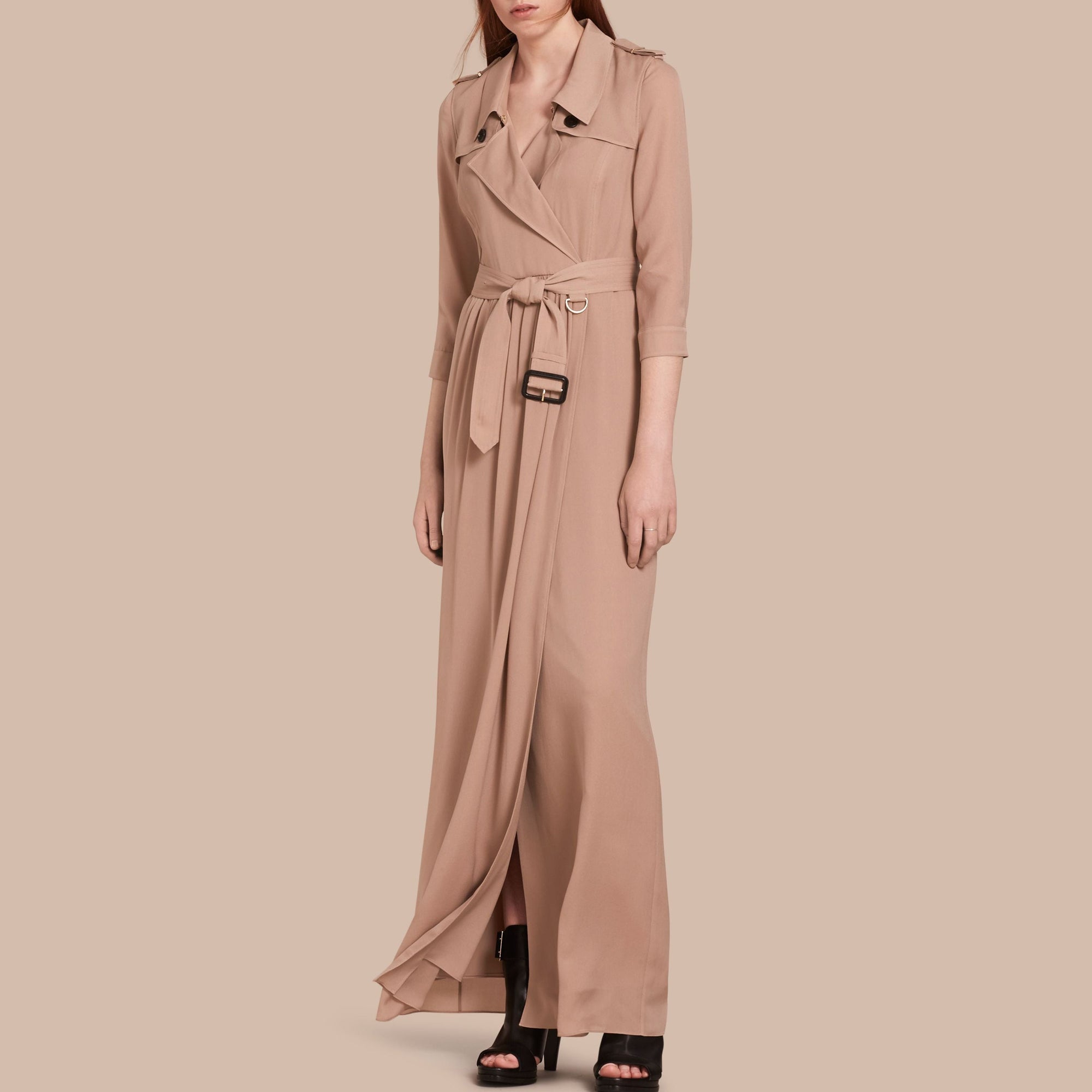 Robe trench en soie - Nude