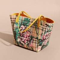LRCH YELLOW/EMRD GRN Petit sac The Canter à motif Haymarket check et imprimé à pivoines roses