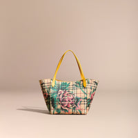 LRCH YELLOW/EMRD GRN Petit sac The Canter à motif Haymarket check et imprimé à pivoines roses