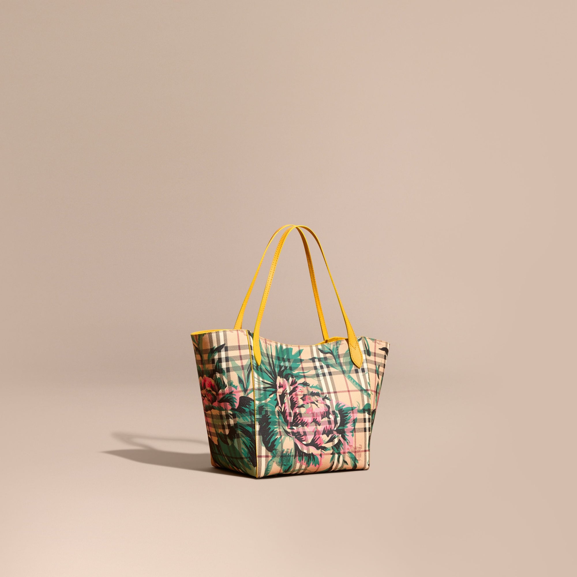 LRCH YELLOW/EMRD GRN Petit sac The Canter à motif Haymarket check et imprimé à pivoines roses