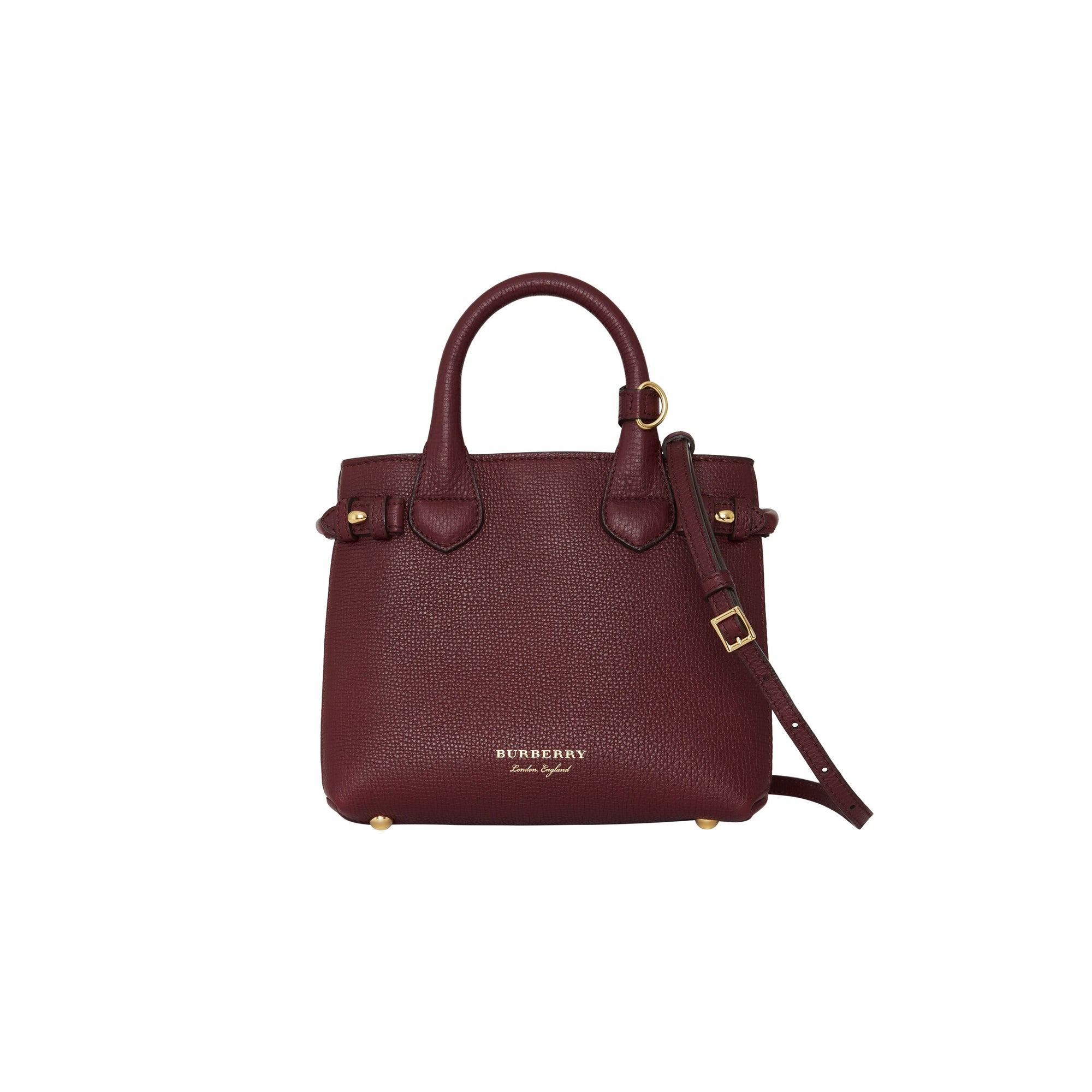MAHOGANY RED The Baby Banner en cuir et coton House check