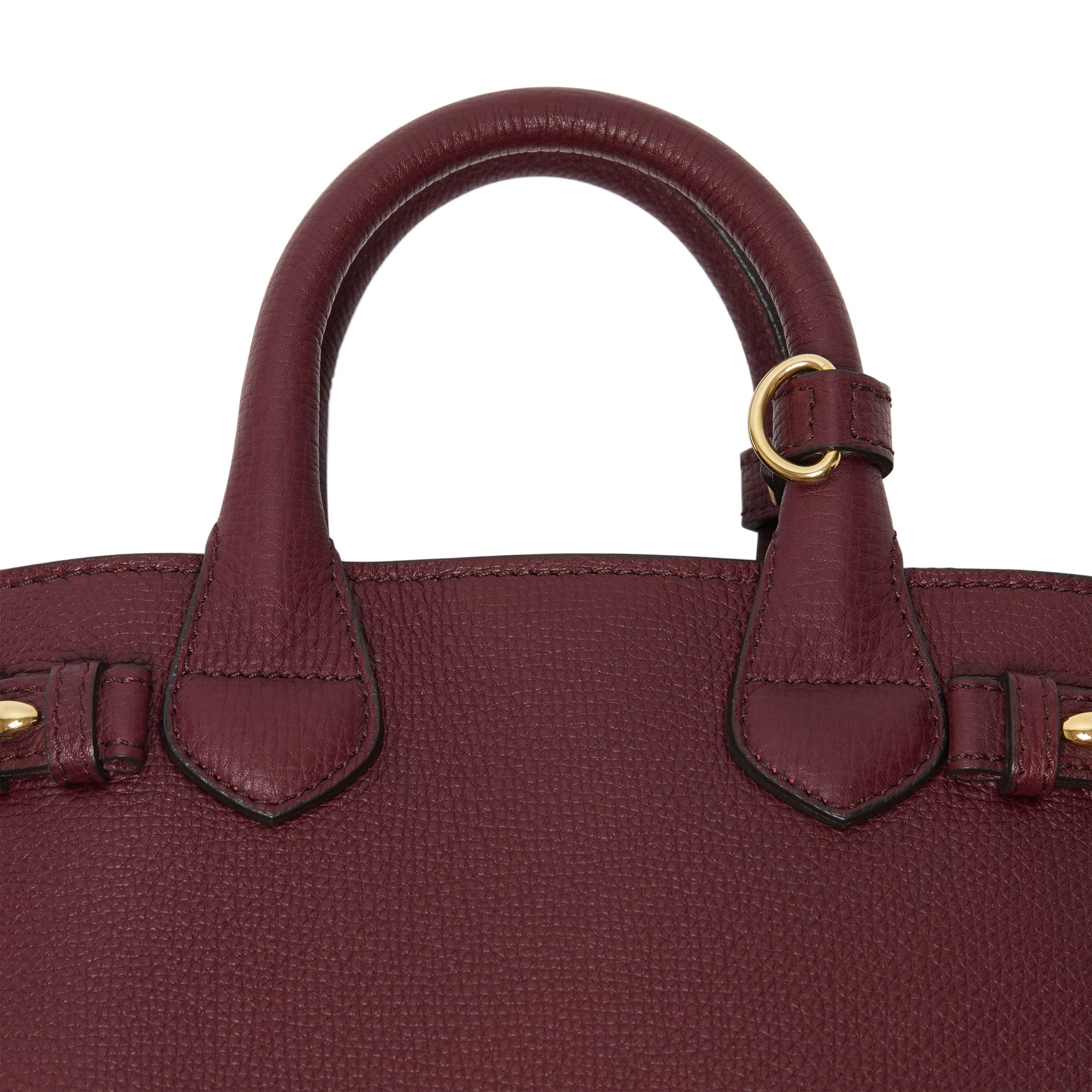 MAHOGANY RED The Baby Banner en cuir et coton House check