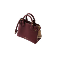 MAHOGANY RED The Baby Banner en cuir et coton House check
