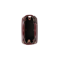 MAHOGANY RED The Baby Banner en cuir et coton House check