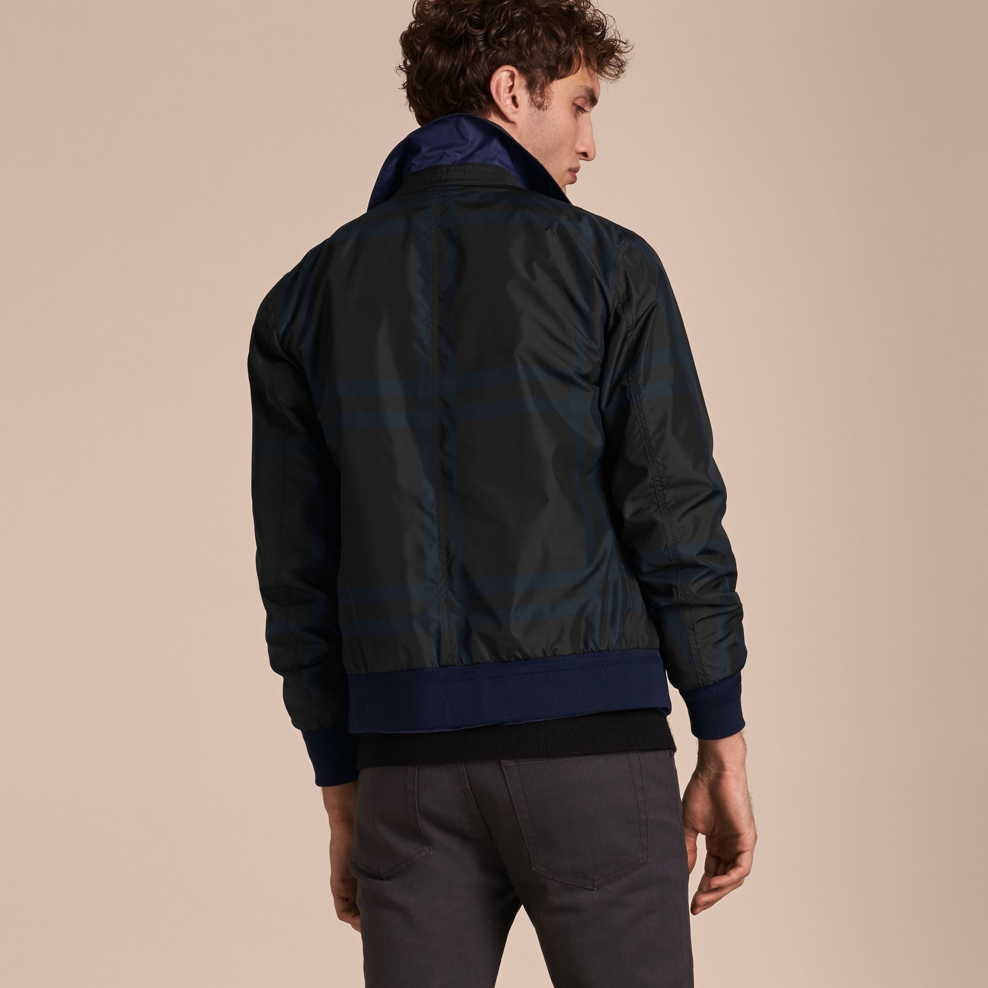 BRIGHT NAVY Bomber réversible en tissu technique