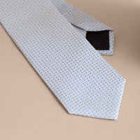 PALE BLUE Cravate moderne en soie à petits motifs pied-de-poule graphiques