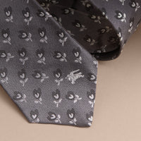 STEEL Cravate jacquard moderne en soie à motif floral