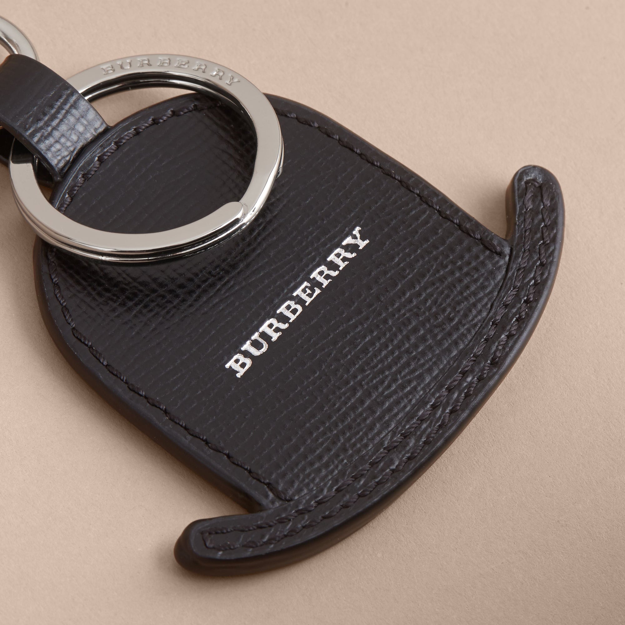 BLACK Porte-clés en cuir en forme de chapeau melon