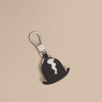 BLACK Porte-clés en cuir en forme de chapeau melon