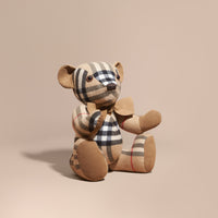 CAMEL Grand teddy-bear en cachemire à motif check