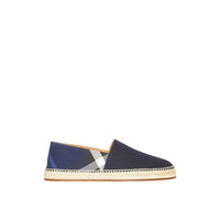 INDIGO BLUE Espadrilles en toile de coton à motif House check surteint