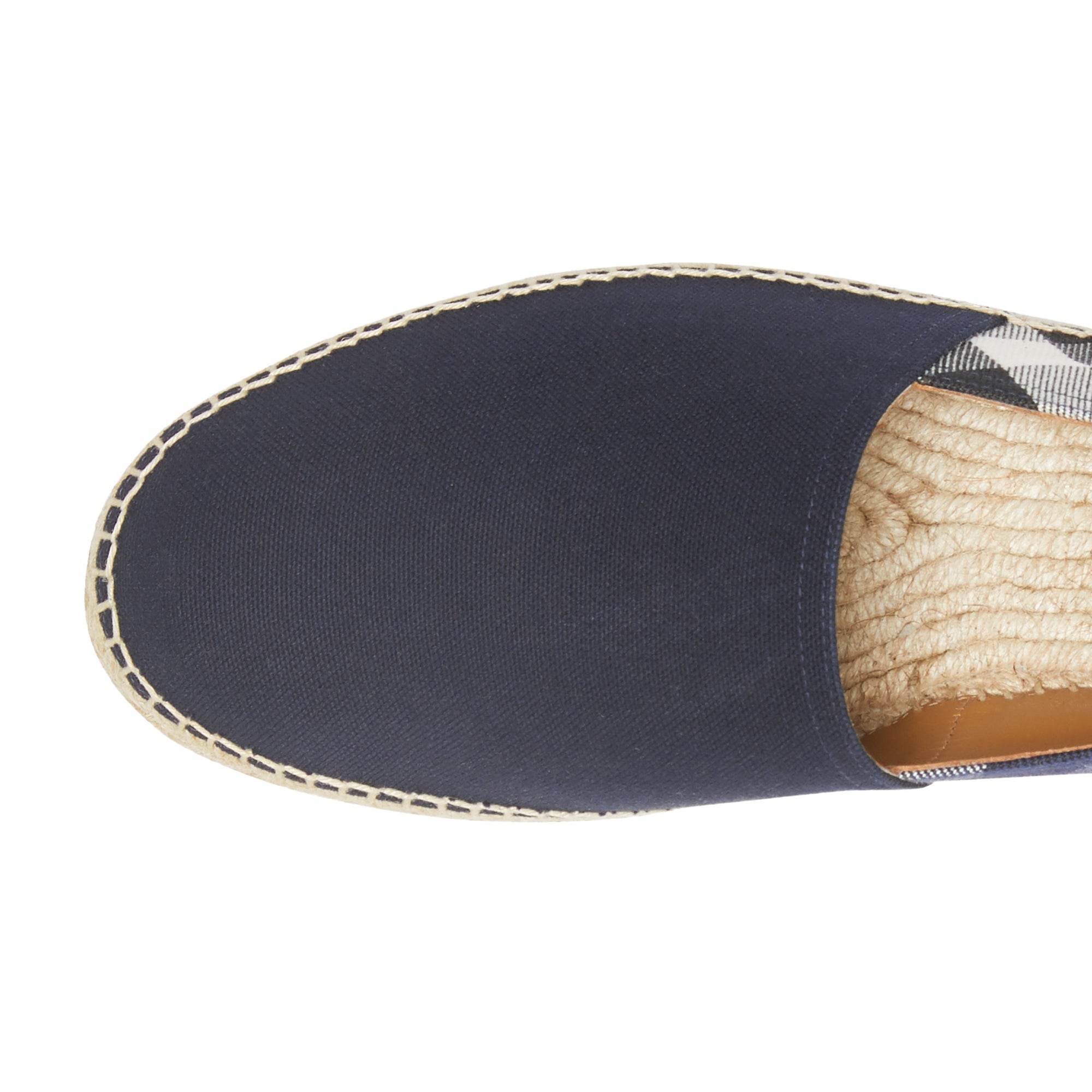 INDIGO BLUE Espadrilles en toile de coton à motif House check surteint