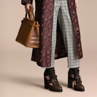 TAN Sac The Banner medium en cuir à rivets et coton House check