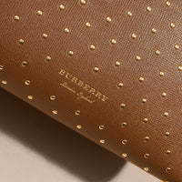 TAN Sac The Banner medium en cuir à rivets et coton House check