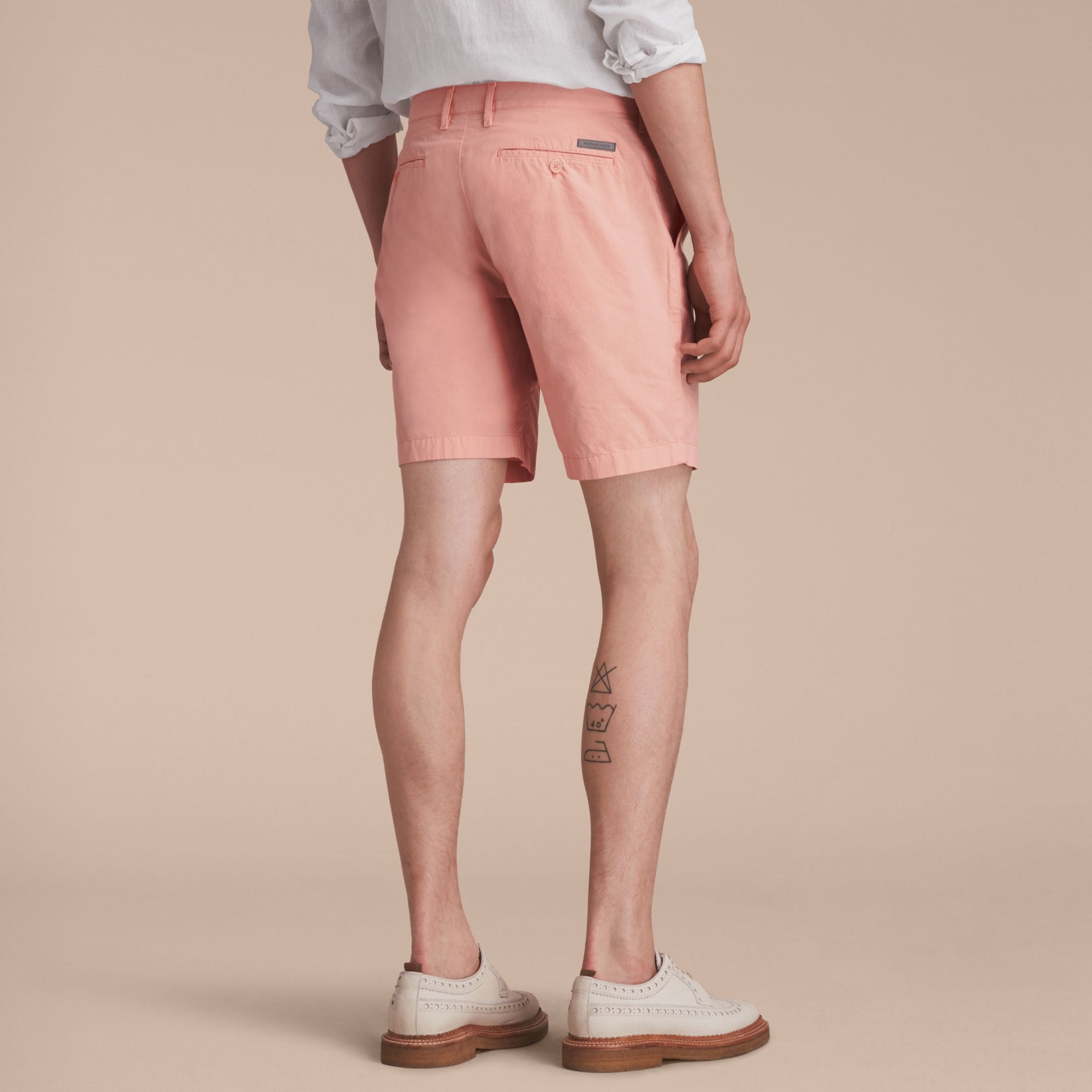 APRICOT PINK Short chino en popeline de coton