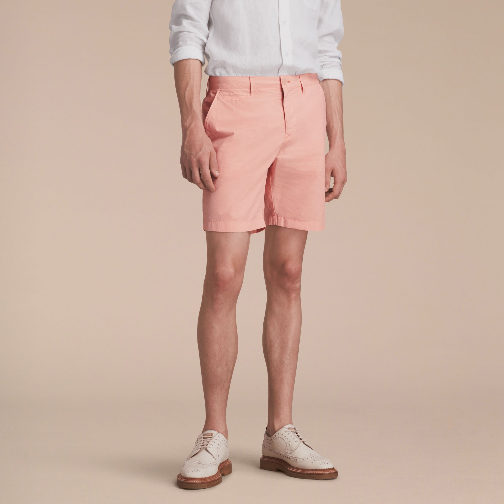 APRICOT PINK Short chino en popeline de coton