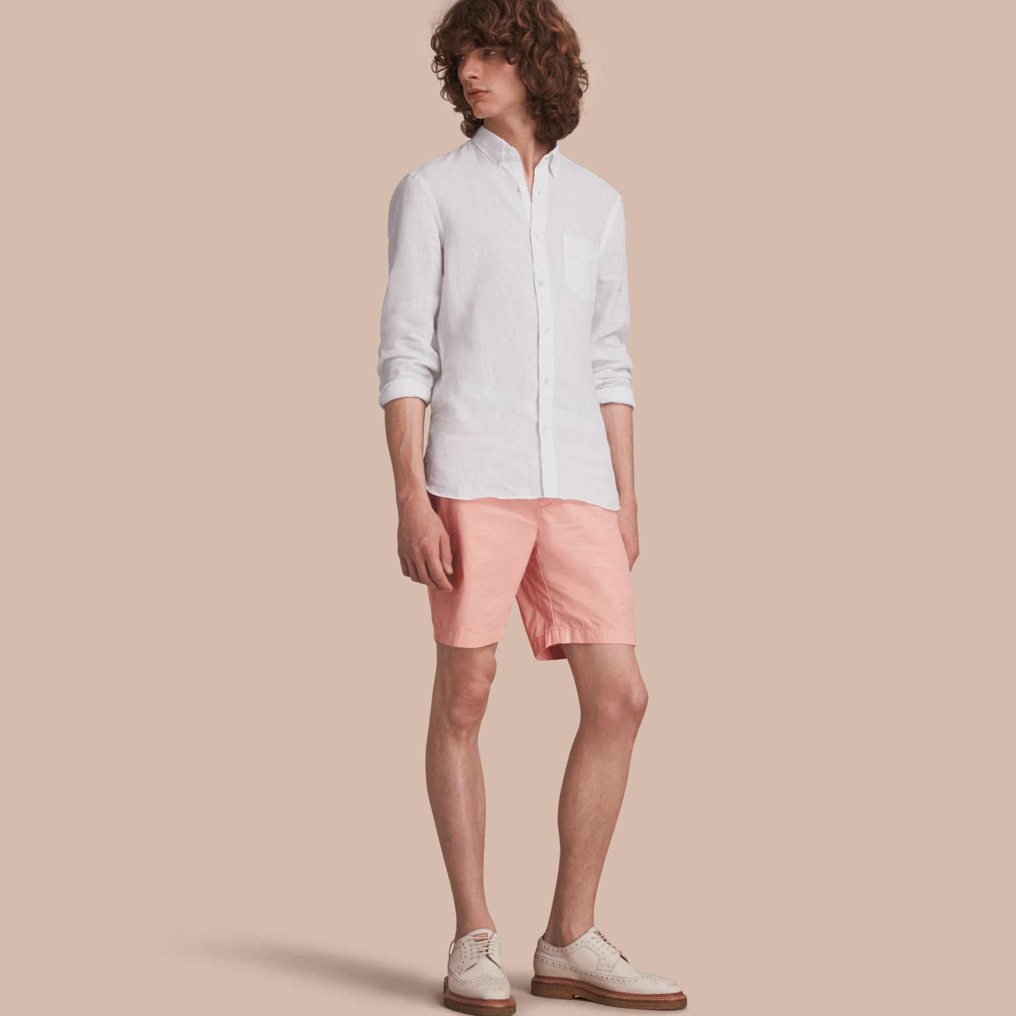 APRICOT PINK Short chino en popeline de coton