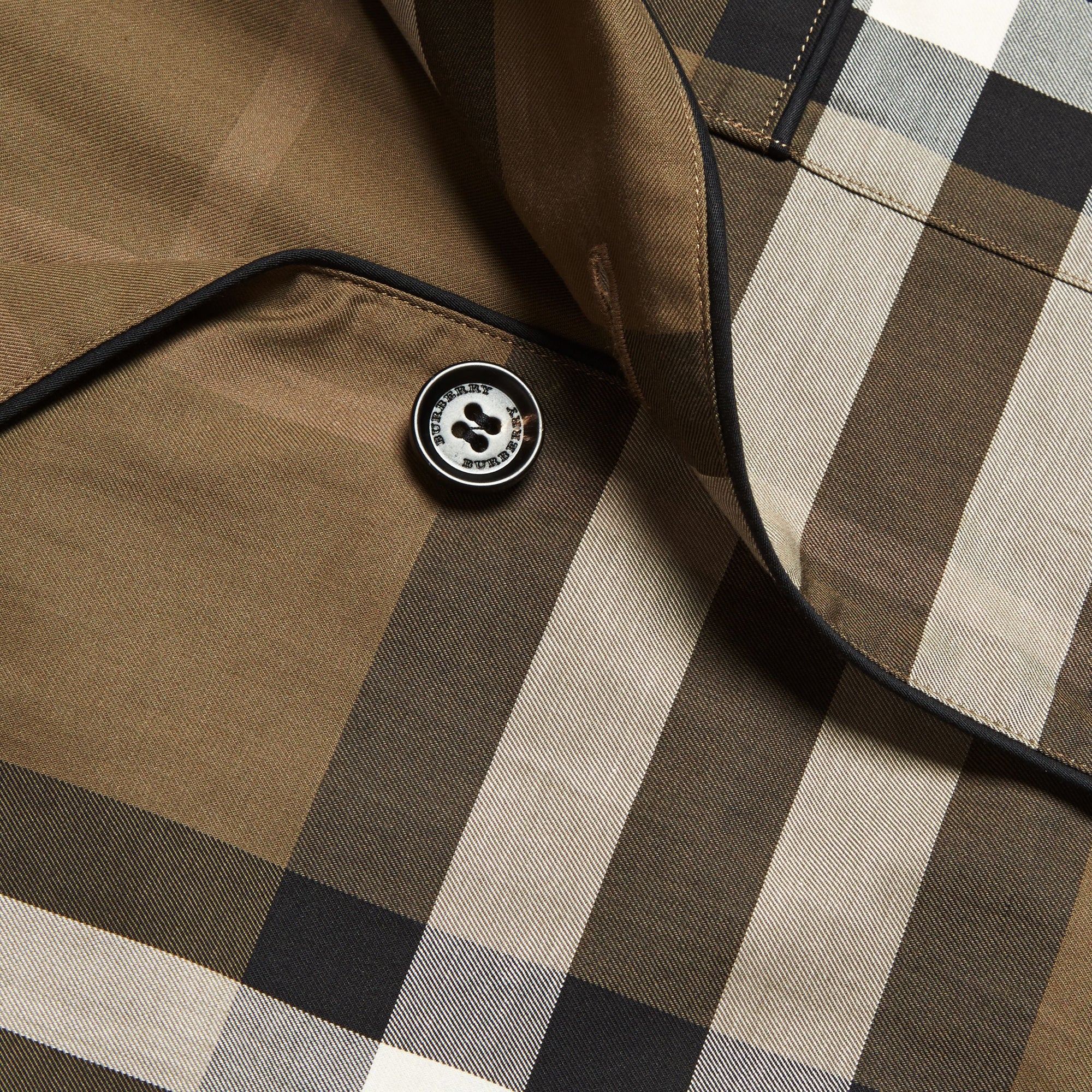 DARK OLIVE Chemise de style pyjama en coton à motif check