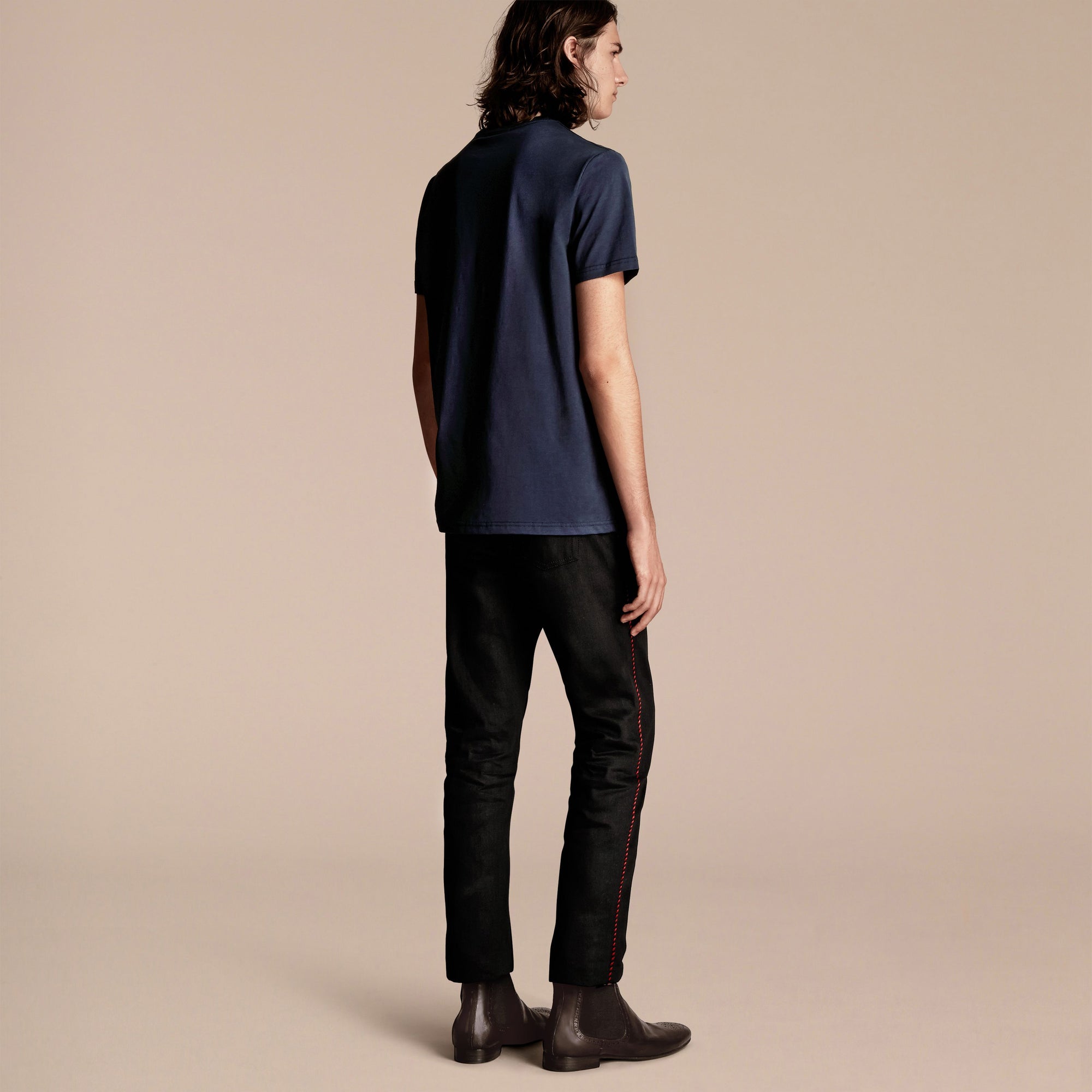 NAVY T-shirt en coton avec poche à imprimé rose pivoine