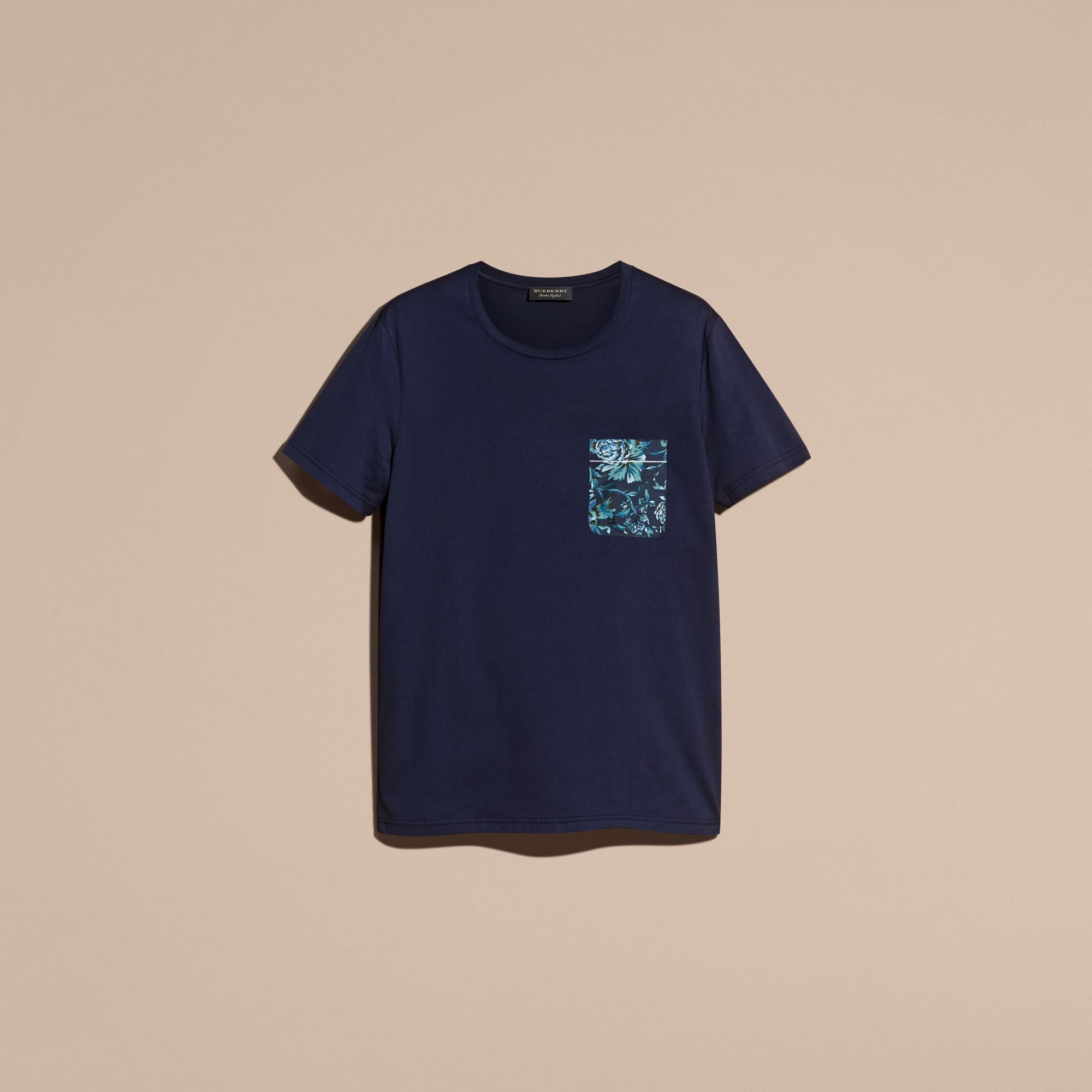 NAVY T-shirt en coton avec poche à imprimé rose pivoine