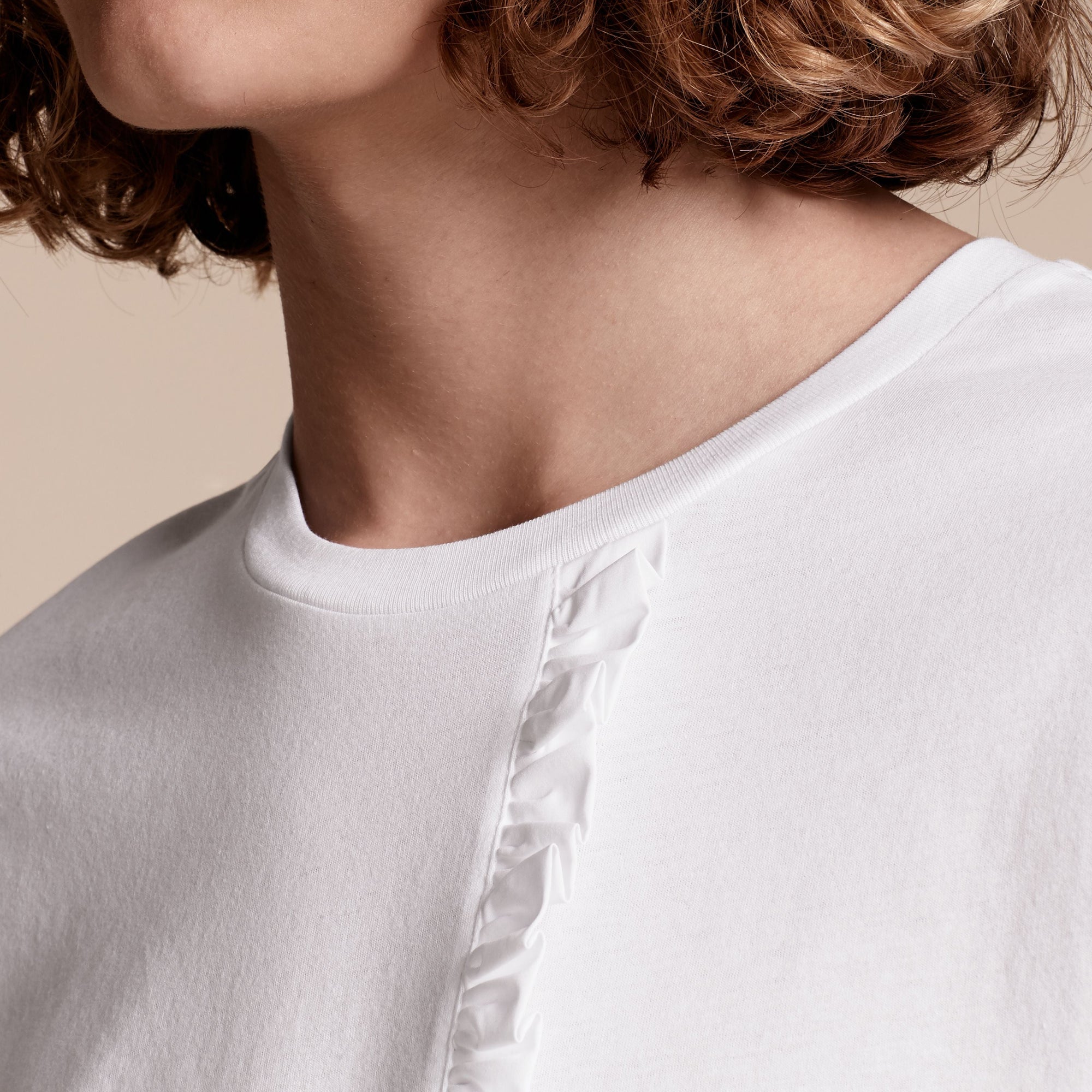 WHITE T-shirt en coton avec volant