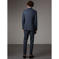 SLATE BLUE Costume de coupe moderne en lin et laine Travel Tailoring