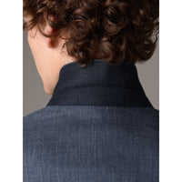 SLATE BLUE Costume de coupe moderne en lin et laine Travel Tailoring
