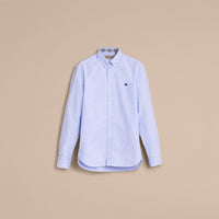 CORNFLOWER BLUE Chemise Oxford en coton à col boutonné avec détails check