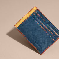 MARINE BLUE Porte-cartes en cuir color-block