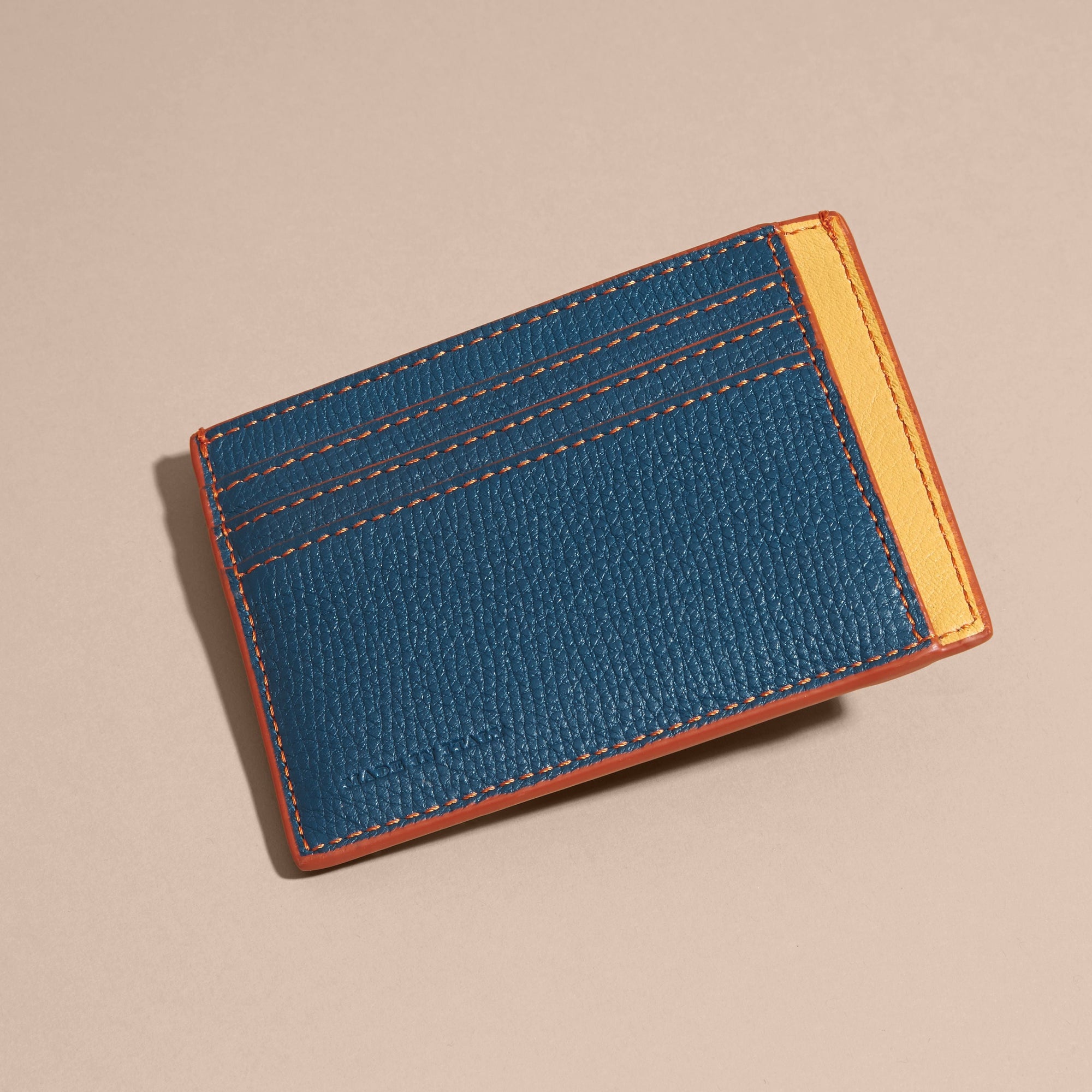 MARINE BLUE Porte-cartes en cuir color-block
